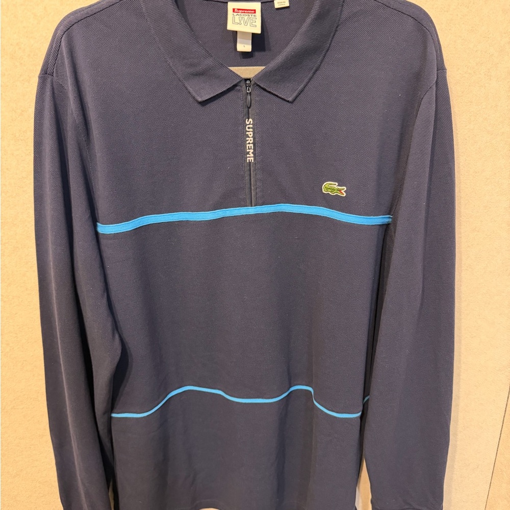 Lacoste x Supreme Men's Navy Blue Polo Shirt